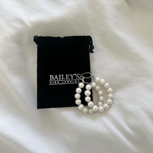Bailey's Fine Jewelry freshwater cultured pearl hoop earrings from Bailey’s